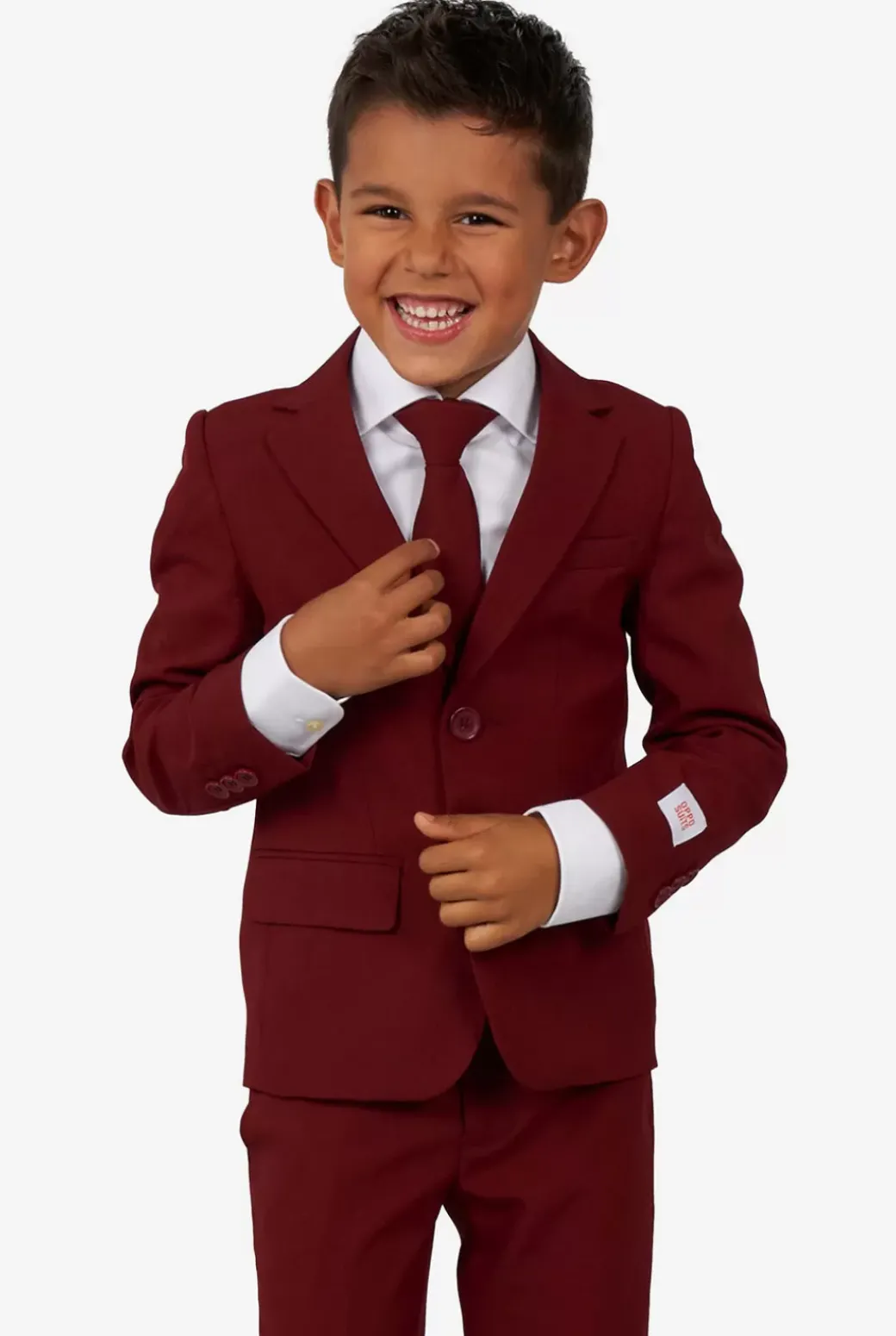 OppoSuits Blazing Burgundy^Boys Solid Colored Suits