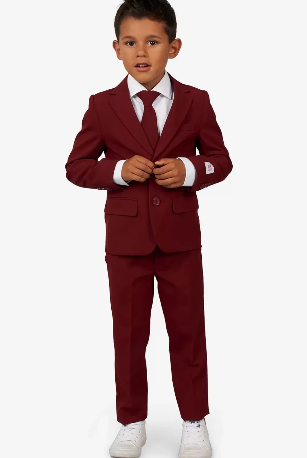 OppoSuits Blazing Burgundy^Boys Solid Colored Suits