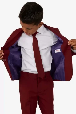 OppoSuits Blazing Burgundy^Boys Solid Colored Suits