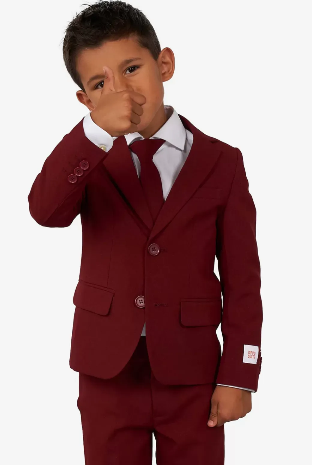 OppoSuits Blazing Burgundy^Boys Solid Colored Suits