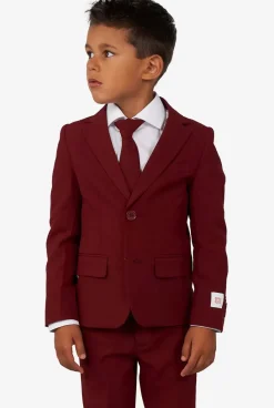 OppoSuits Blazing Burgundy^Boys Solid Colored Suits
