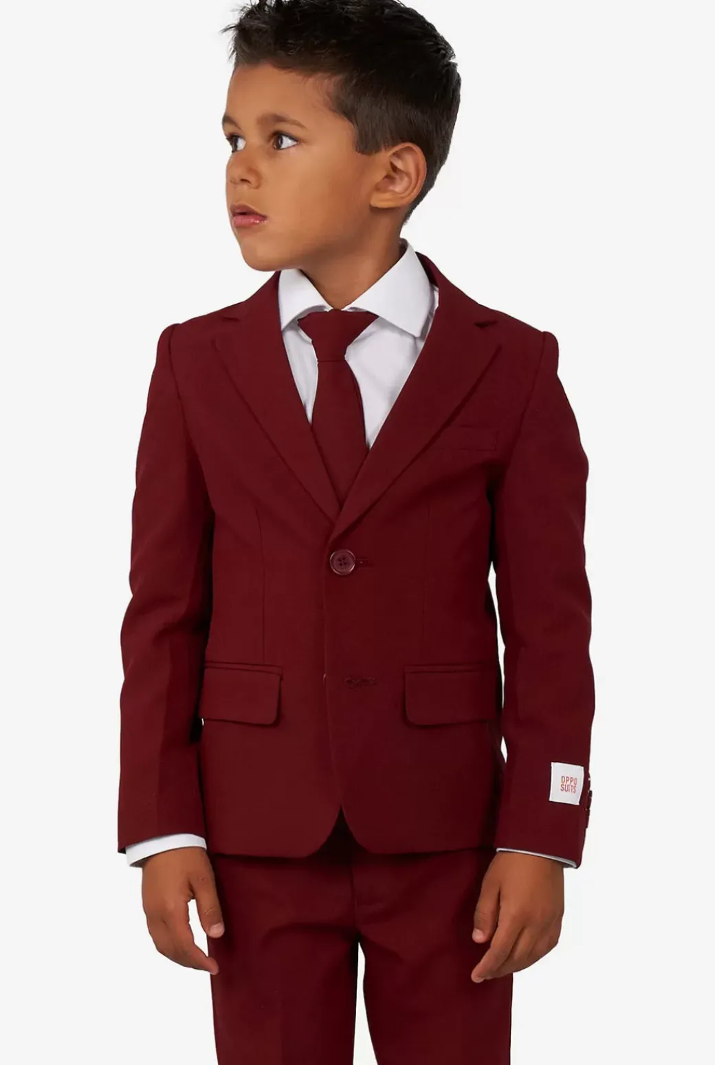 OppoSuits Blazing Burgundy^Boys Solid Colored Suits