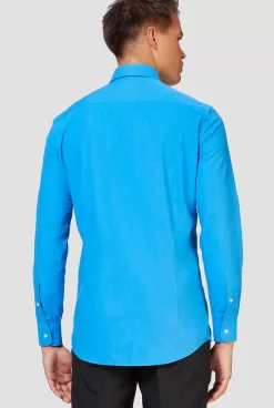 OppoSuits Blue Steel^Men Solid Colored Shirts
