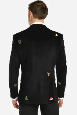 OppoSuits Christmas - X-Mas Icons - Black^Men Christmas Blazers