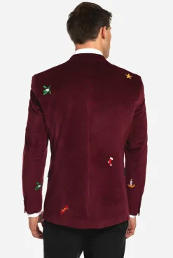 OppoSuits Christmas - X-Mas Icons - Deep Burgundy^Men Christmas Blazers