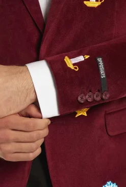 OppoSuits Christmas - X-Mas Icons - Deep Burgundy^Men Christmas Blazers