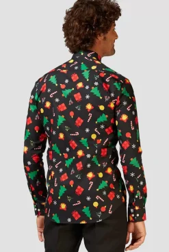 OppoSuits Christmas Icons Black^Men Christmas Shirts