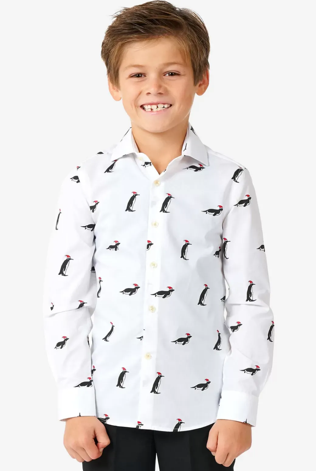 OppoSuits Christmas Penguins^Boys Christmas Shirts