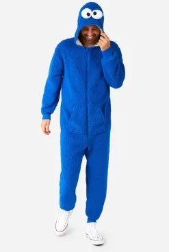 OppoSuits Cookie Monster Onesie^Men Solid Colored Onesies