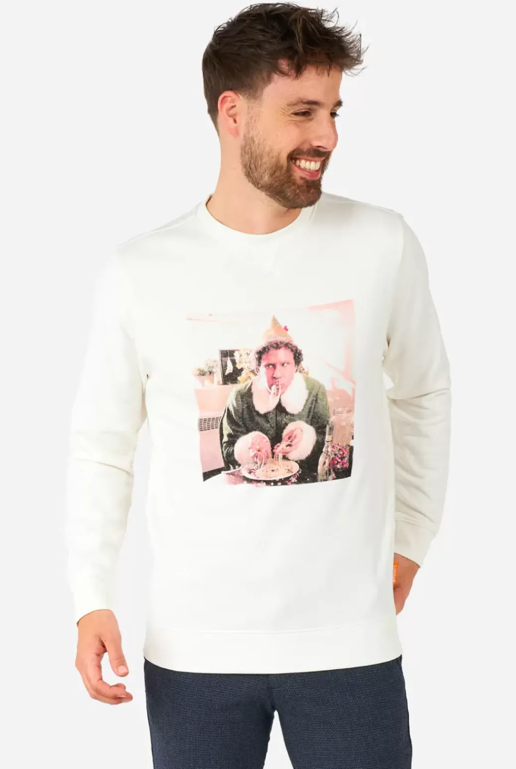 OppoSuits Elf™ - Buddy's Dinner^Men Christmas Sweaters