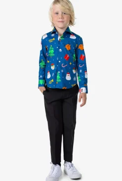 OppoSuits Festivity Blue^Boys Christmas Shirts