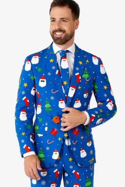 OppoSuits Festivity Blue^Men Christmas Suits