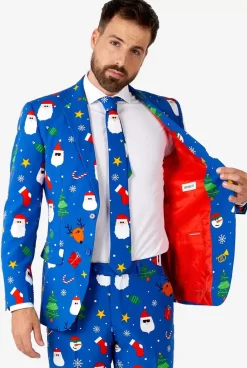 OppoSuits Festivity Blue^Men Christmas Suits