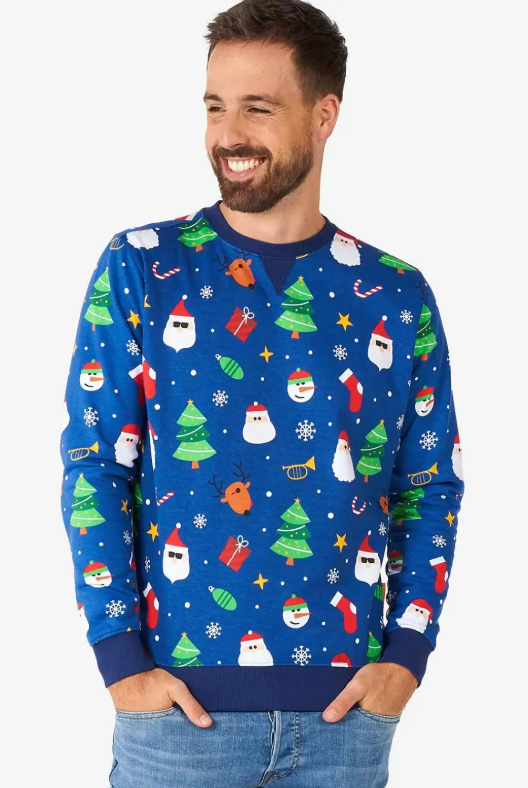 OppoSuits Festivity Blue^Men Christmas Sweaters