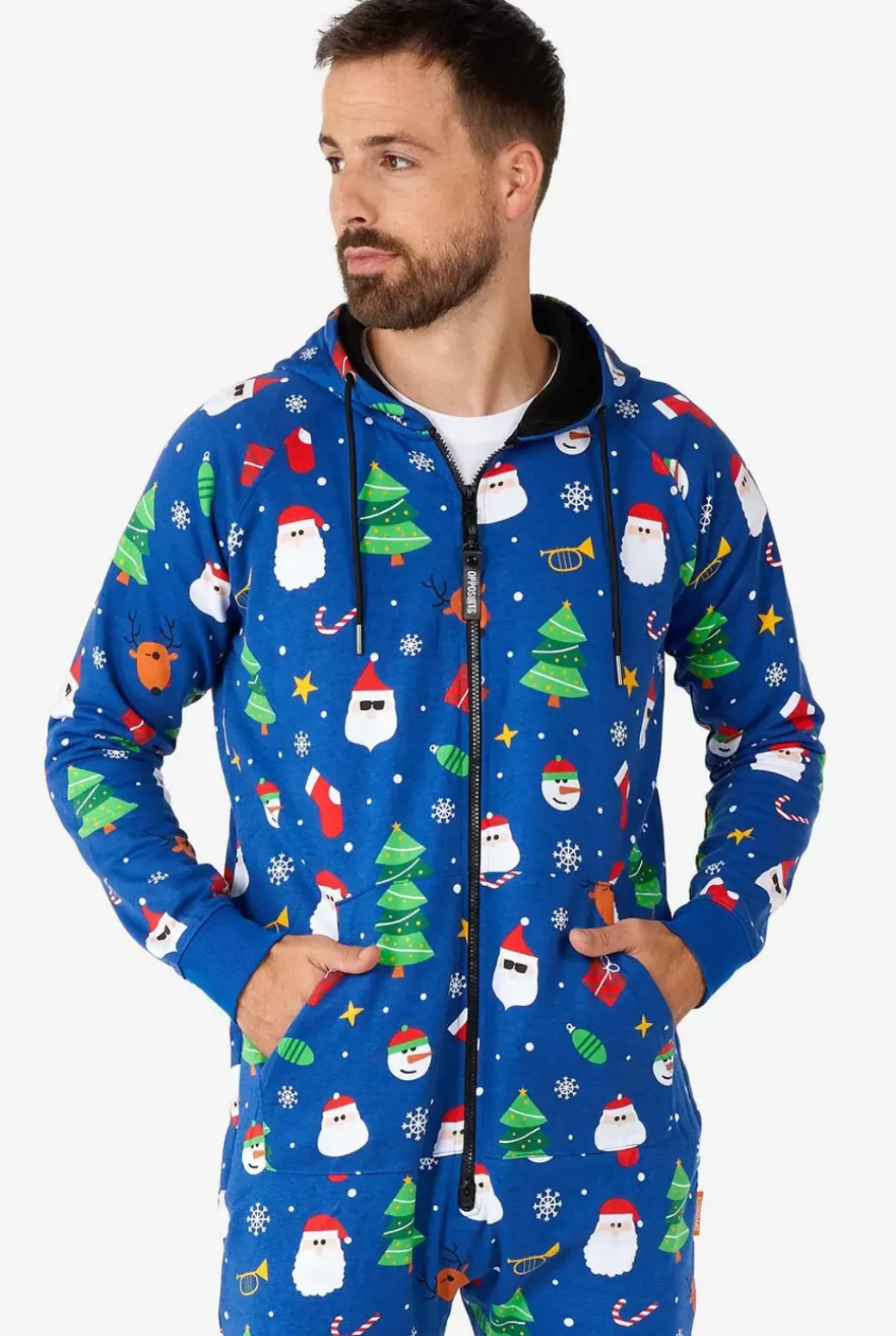OppoSuits Festivity Blue^Men Solid Colored Onesies
