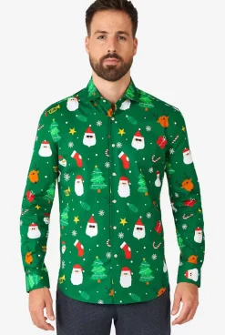 OppoSuits Festivity Green^Men Christmas Shirts