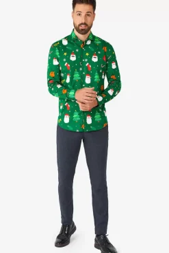 OppoSuits Festivity Green^Men Christmas Shirts