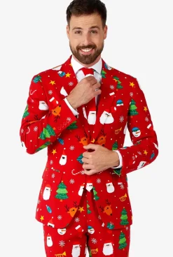 OppoSuits Festivity Red^Men Christmas Suits