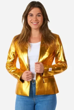OppoSuits Groovy Gold^Women Christmas Blazers