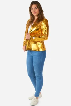 OppoSuits Groovy Gold^Women Christmas Blazers