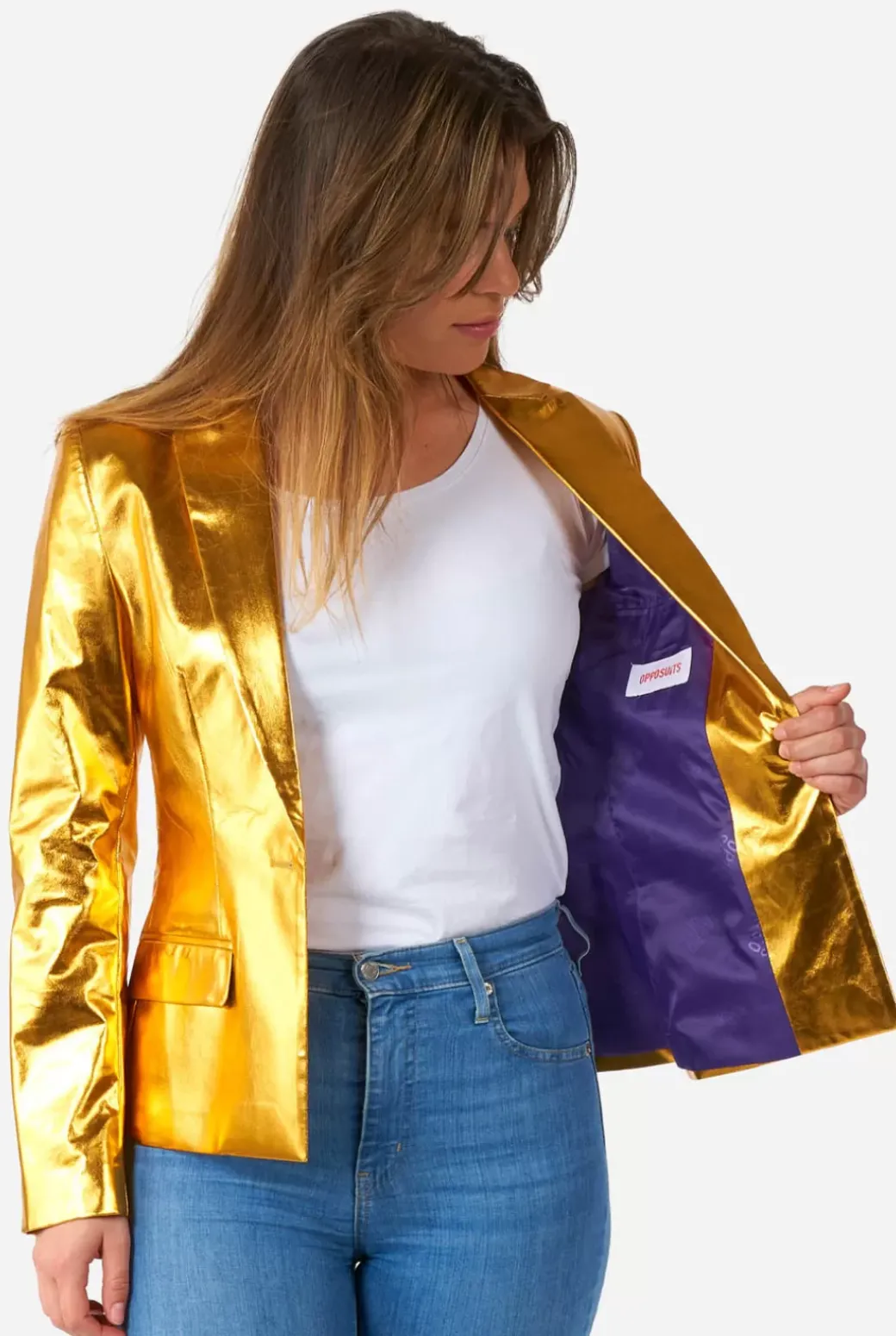 OppoSuits Groovy Gold^Women Christmas Blazers