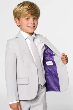 OppoSuits Groovy Grey^Boys Solid Colored Suits