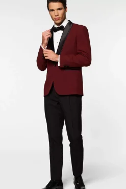 OppoSuits Hot Burgundy^Men Christmas Tuxedos