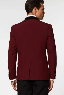 OppoSuits Hot Burgundy^Men Christmas Tuxedos