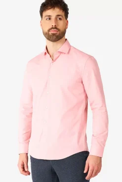 OppoSuits Lush Blush^Men Solid Colored Shirts