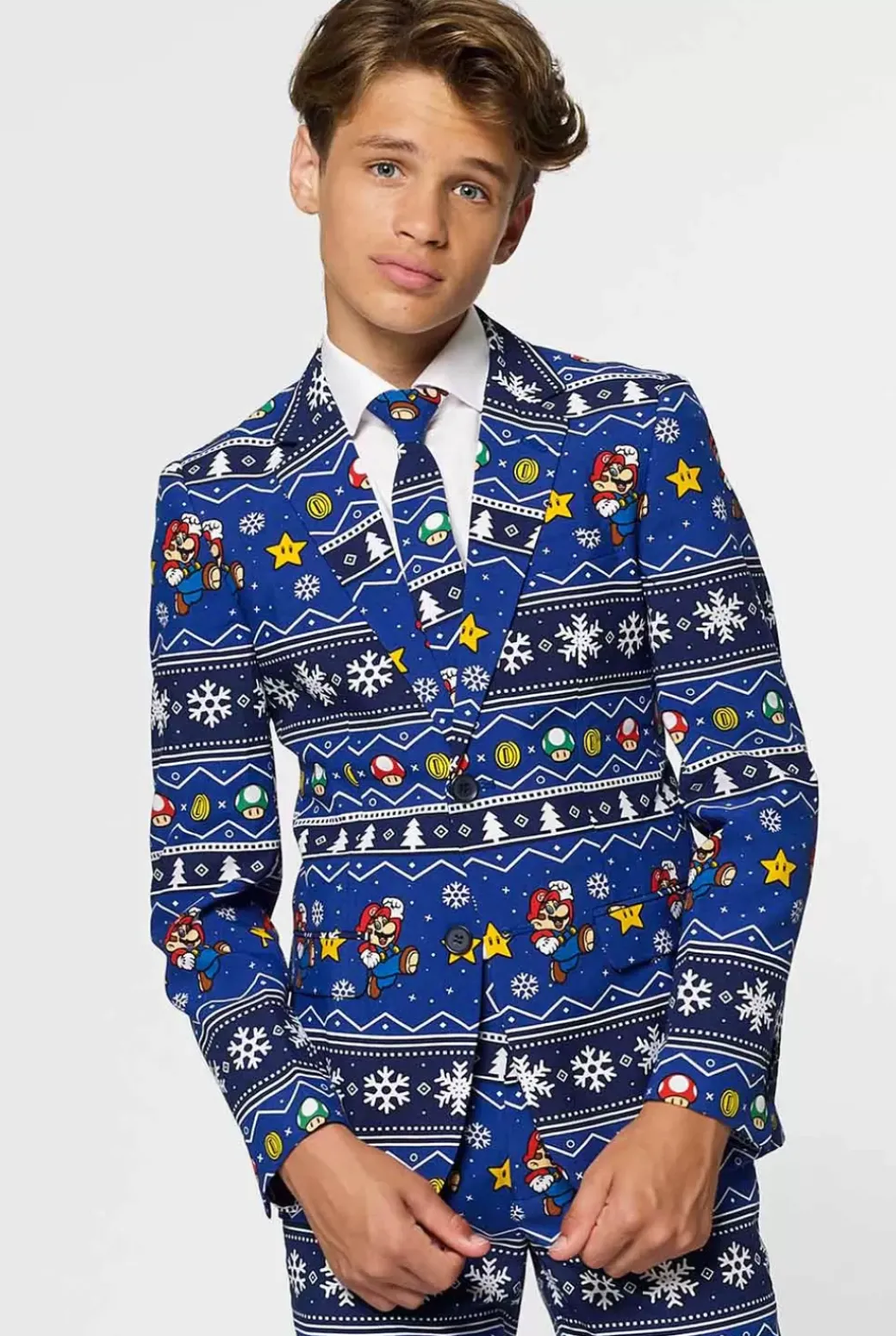 OppoSuits Merry Mario™^Teen Boys Christmas Suits