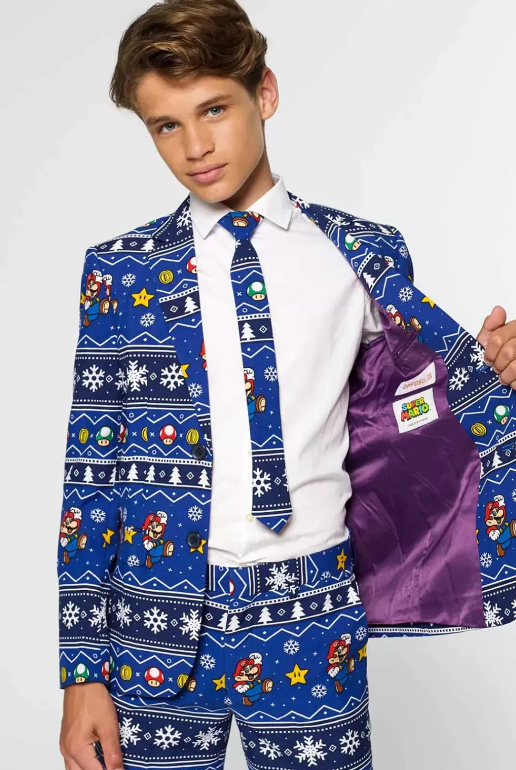 OppoSuits Merry Mario™^Teen Boys Christmas Suits