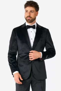 OppoSuits Midnight Black Velvet^Men Christmas Tuxedos