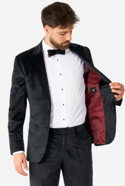 OppoSuits Midnight Black Velvet^Men Christmas Tuxedos