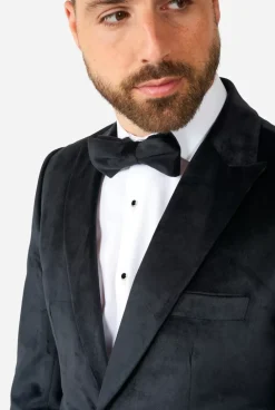 OppoSuits Midnight Black Velvet^Men Christmas Tuxedos