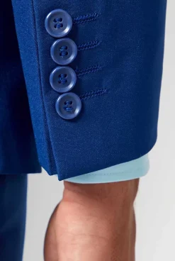 OppoSuits Navy Royale - Flaminguy Lining^Men Solid Colored Suits