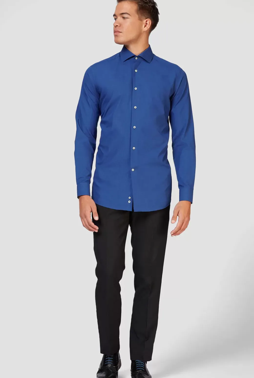 OppoSuits Navy Royale^Men Solid Colored Shirts