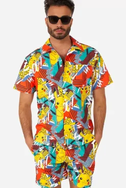 OppoSuits Pika Pikachu^Men Printed Summer Sets