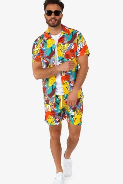 OppoSuits Pika Pikachu^Men Printed Summer Sets