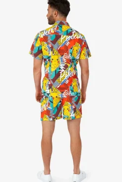 OppoSuits Pika Pikachu^Men Printed Summer Sets