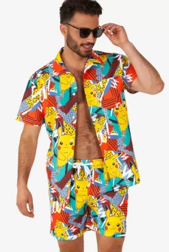 OppoSuits Pika Pikachu^Men Printed Summer Sets