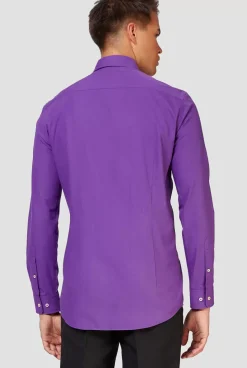 OppoSuits Purple Prince^Men Solid Colored Shirts
