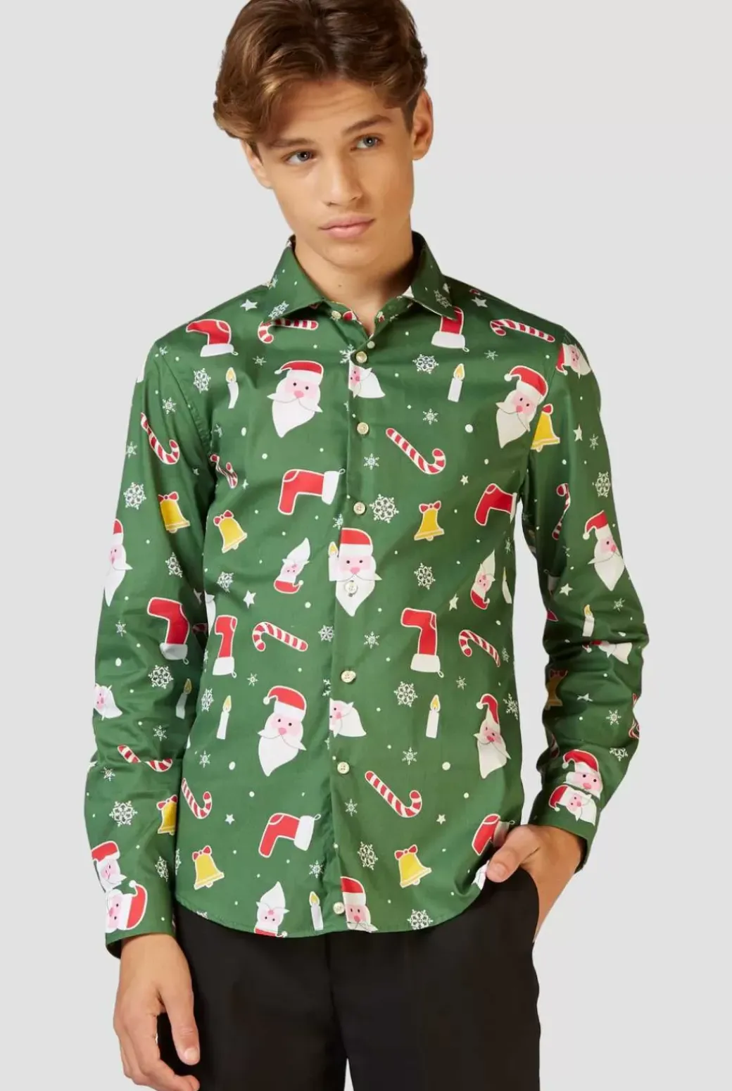 OppoSuits Santaboss^Teen Boys Christmas Shirts