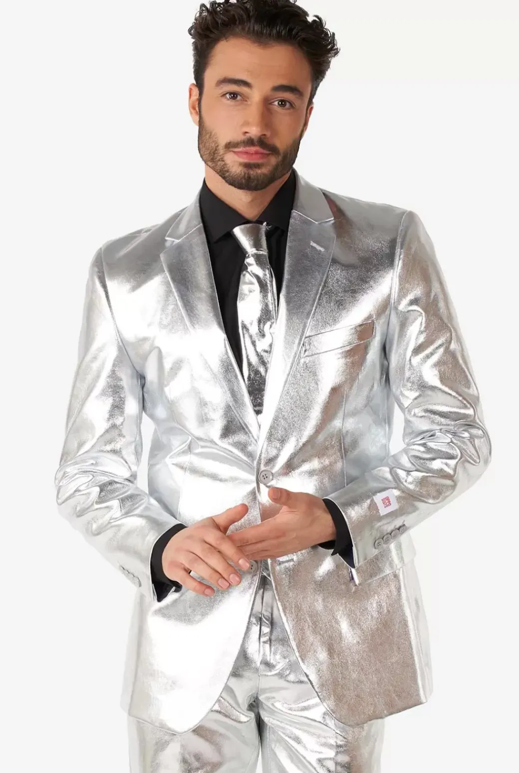 OppoSuits Shiny Silver^Men Christmas Suits