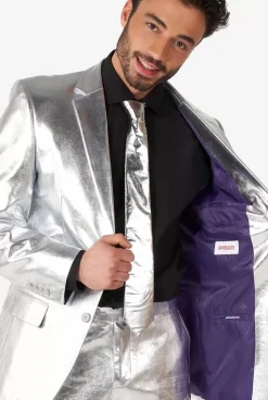 OppoSuits Shiny Silver^Men Christmas Suits