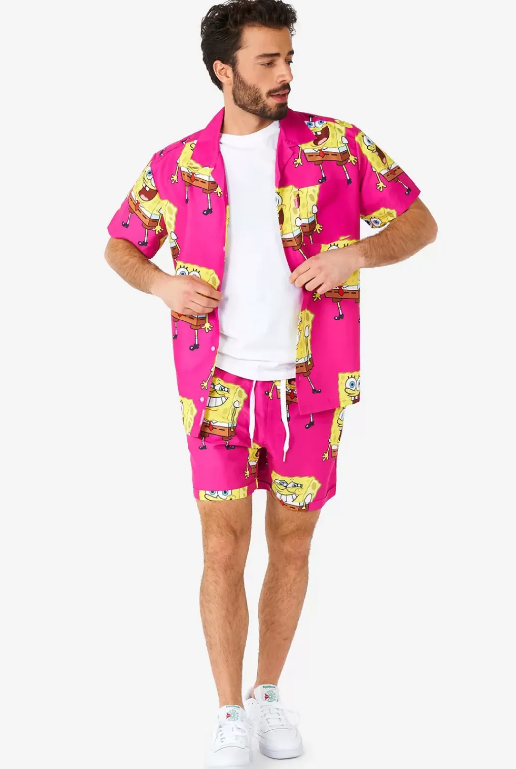 OppoSuits Spongebob™ Pink^Men Printed Summer Sets
