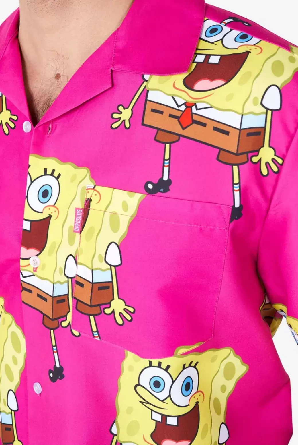 OppoSuits Spongebob™ Pink^Men Printed Summer Sets