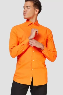 OppoSuits The Orange^Men Solid Colored Shirts