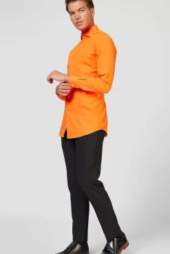 OppoSuits The Orange^Men Solid Colored Shirts