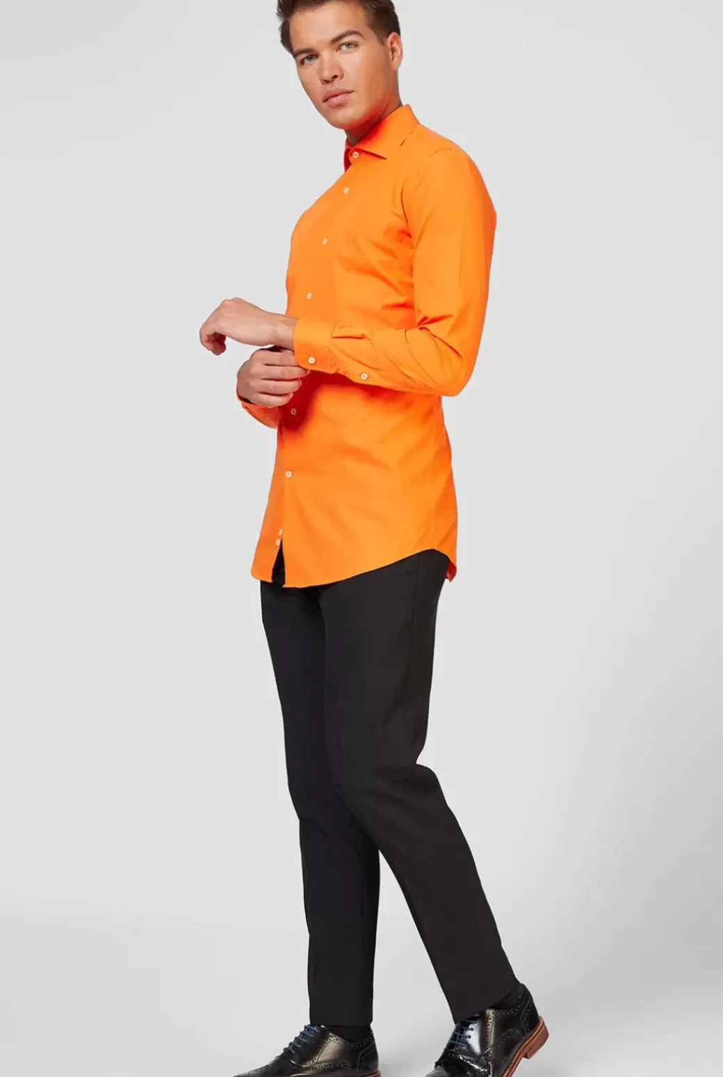 OppoSuits The Orange^Men Solid Colored Shirts