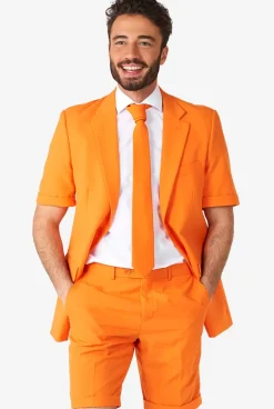 OppoSuits The Orange^Men Solid Colored Suits